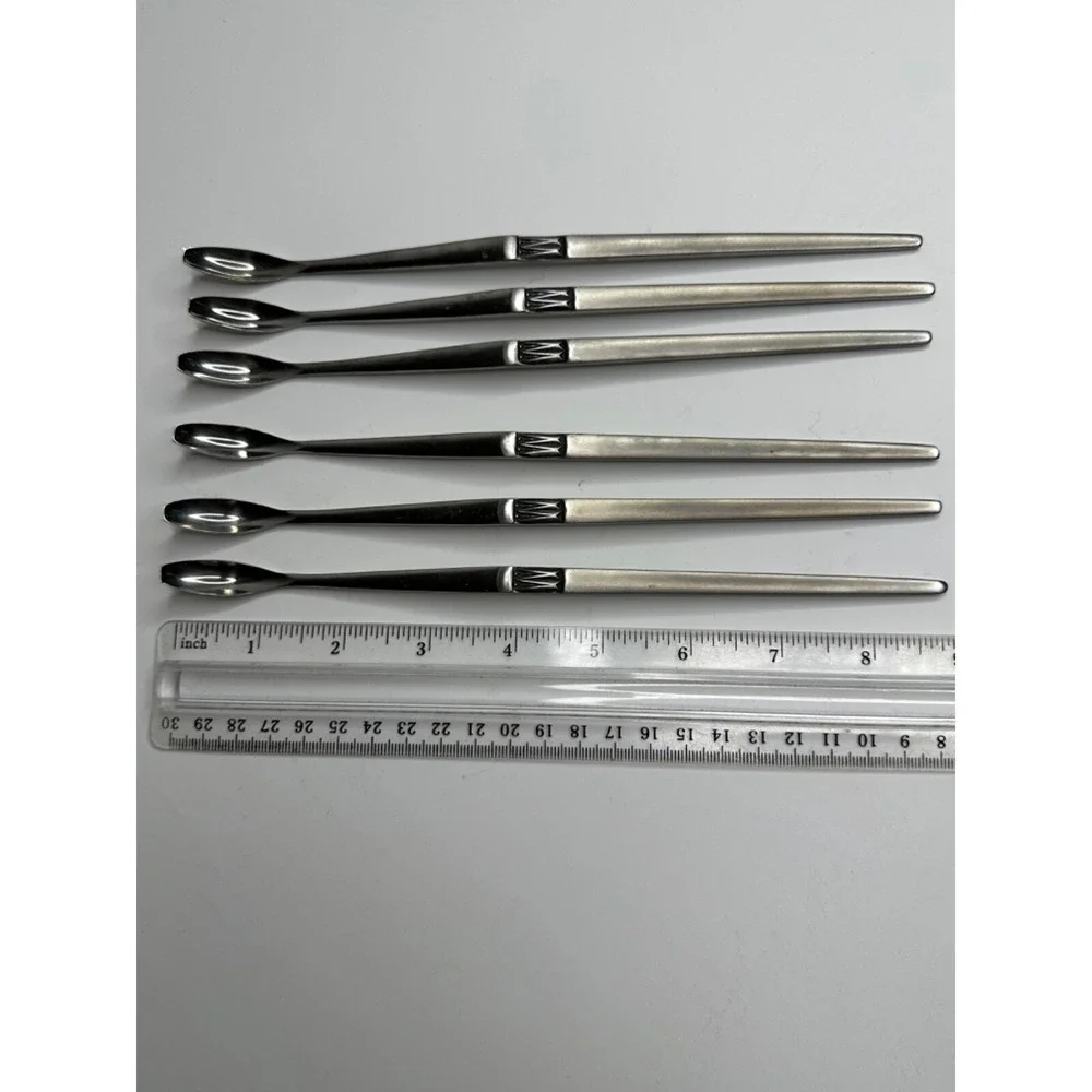 Arthur Salem Stainless Drink Spoons Set 6 AS‎ MCM Flatware Long Handle